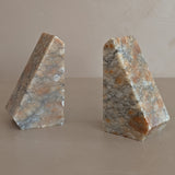 Pair of Vintage Italian Colored Alabaster Bookends