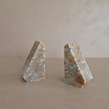 Pair of Vintage Italian Colored Alabaster Bookends