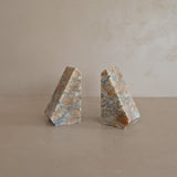 Pair of Vintage Italian Colored Alabaster Bookends