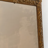 Large Antique Gilded Plaster and Wood Mirror with Wavy Glass