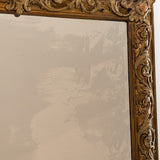 Large Antique Gilded Plaster and Wood Mirror with Wavy Glass