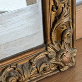Large Antique Gilded Plaster and Wood Mirror with Wavy Glass