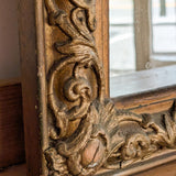 Large Antique Gilded Plaster and Wood Mirror with Wavy Glass