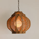 Vintage Geometric Tramp Art Popsicle Swag Pendant with Dimmer