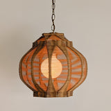 Vintage Geometric Tramp Art Popsicle Swag Pendant with Dimmer