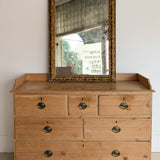 Large Antique Gilded Plaster and Wood Mirror with Wavy Glass
