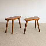 Pair of Vintage Handmade Wooden Freeform Biomorphic Side Tables