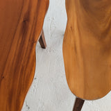 Pair of Vintage Handmade Wooden Freeform Biomorphic Side Tables