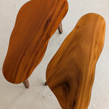 Pair of Vintage Handmade Wooden Freeform Biomorphic Side Tables