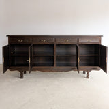 Vintage Dark Danish Oak Hundstrup Møbelfabrik Henning Kjærnulf-Style Sideboard with Skeleton Key