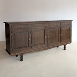 Vintage Dark Danish Oak Hundstrup Møbelfabrik Henning Kjærnulf-Style Sideboard with Skeleton Key