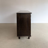 Vintage Dark Danish Oak Hundstrup Møbelfabrik Henning Kjærnulf-Style Sideboard with Skeleton Key