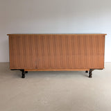 Vintage Dark Danish Oak Hundstrup Møbelfabrik Henning Kjærnulf-Style Sideboard with Skeleton Key