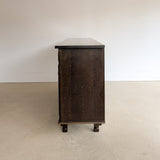 Vintage Dark Danish Oak Hundstrup Møbelfabrik Henning Kjærnulf-Style Sideboard with Skeleton Key
