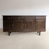 Vintage Dark Danish Oak Hundstrup Møbelfabrik Henning Kjærnulf-Style Sideboard with Skeleton Key
