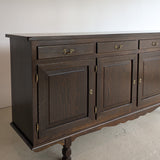 Vintage Dark Danish Oak Hundstrup Møbelfabrik Henning Kjærnulf-Style Sideboard with Skeleton Key