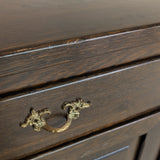 Vintage Dark Danish Oak Hundstrup Møbelfabrik Henning Kjærnulf-Style Sideboard with Skeleton Key