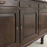 Vintage Dark Danish Oak Hundstrup Møbelfabrik Henning Kjærnulf-Style Sideboard with Skeleton Key