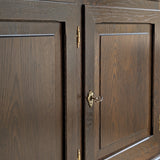 Vintage Dark Danish Oak Hundstrup Møbelfabrik Henning Kjærnulf-Style Sideboard with Skeleton Key