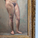 Unsigned Original Charles W. Bentz Nude Female Oil Portrait Painting in Gilded Frame