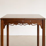 Vintage Wooden Side Accent Table with Cutout Scalloped Apron