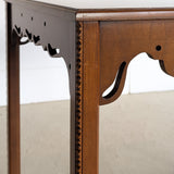 Vintage Wooden Side Accent Table with Cutout Scalloped Apron