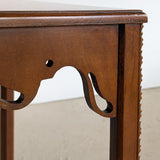 Vintage Wooden Side Accent Table with Cutout Scalloped Apron