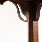 Vintage Wooden Side Accent Table with Cutout Scalloped Apron