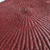 Unique Antique Raspberry-Red Painted Rope and Wicker Side Accent Table