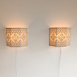 Pair of Vintage Swedish Crocheted Plug-In Wall Sconces