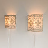 Pair of Vintage Swedish Crocheted Plug-In Wall Sconces