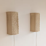 Pair of Vintage Swedish Crocheted and Fabric Plug-In Wall Sconces