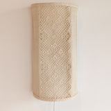 Pair of Vintage Swedish Crocheted and Fabric Plug-In Wall Sconces