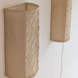 Pair of Vintage Swedish Crocheted and Fabric Plug-In Wall Sconces
