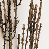 Rare Signed 1968 Curtis Jeré Brutalist Wall Sconce Candelabra with Faux Verdigris Finish