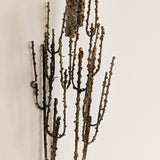 Rare Signed 1968 Curtis Jeré Brutalist Wall Sconce Candelabra with Faux Verdigris Finish