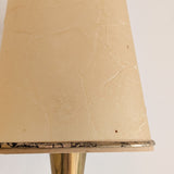 Pair of Rare Vintage Norwegian Brass and Wood Plug-in Wall Sconces with Original Shades