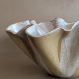 Large Vintage Speckled and Ruffled Signed Studio Pottery Bowl/Vase