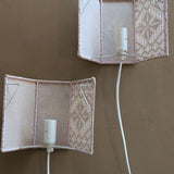 Pair of Vintage Swedish Crocheted Plug-In Wall Sconces