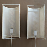 Pair of Vintage Swedish Crocheted and Fabric Plug-In Wall Sconces