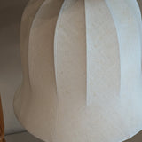 Pair of Large Unique Vintage Swedish Markslöjd Pine Table Lamps with Original Articulating Linen Shades