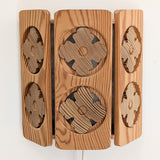 Pair of Vintage Pine Wooden Swedish Wall Sconces with Floral Cutouts Detailing