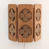 Pair of Vintage Pine Wooden Swedish Wall Sconces with Floral Cutouts Detailing