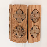 Pair of Vintage Pine Wooden Swedish Wall Sconces with Floral Cutouts Detailing