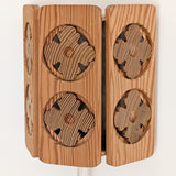 Pair of Vintage Pine Wooden Swedish Wall Sconces with Floral Cutouts Detailing