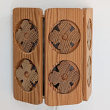 Pair of Vintage Pine Wooden Swedish Wall Sconces with Floral Cutouts Detailing