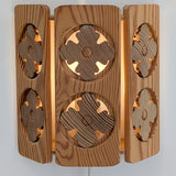 Pair of Vintage Pine Wooden Swedish Wall Sconces with Floral Cutouts Detailing