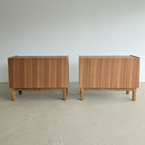 Pair of Vintage Danish Henning Kjærnulf-Attributed Quartersawn White Oak Cabinets with Adjustable Shelves