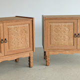 Pair of Vintage Danish Henning Kjærnulf-Attributed Quartersawn White Oak Cabinets with Adjustable Shelves