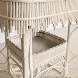 Antique Late 1800s Victorian Wakefield Rattan Company White Painted Rattan and Wicker Side or Breakfast Table